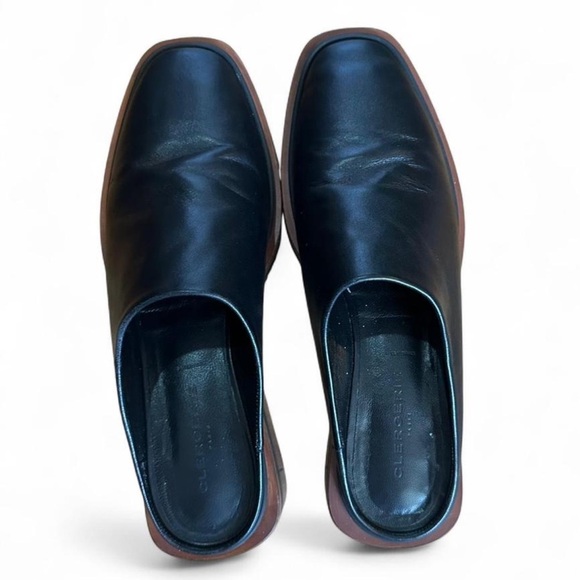 Robert Clergerie Black and Brown Mules Sleek Leather Design - Picture 2 of 8